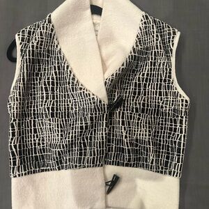 Women's Black and White Vest